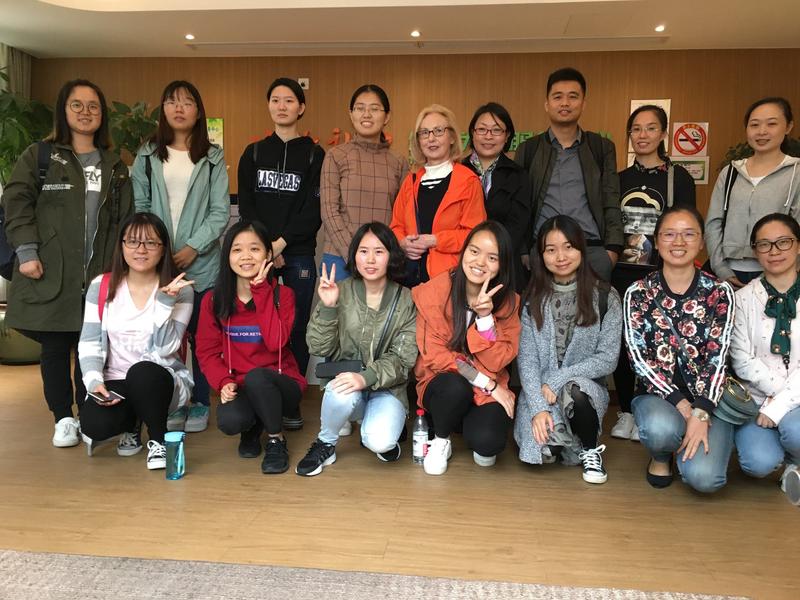 With Fudan University students during Fulbright visit to China